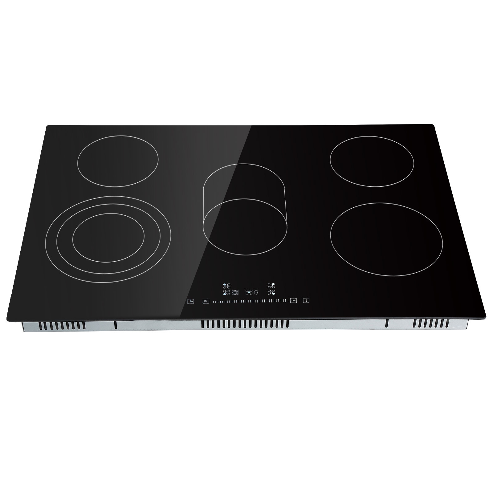 Built-in Electric Glass Cooktop 5 Burner Radiant Hob With Timer_voghion.com
